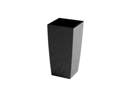 Květináč ELIOT STONE 25x25x46 s vložkou vysoký antracit