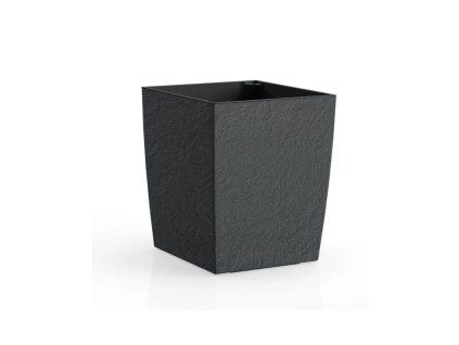 Květináč ELIOT STONE 25x25x25 s vložkou nízký antracit