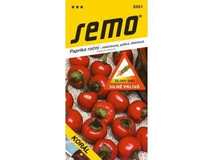Paprika pálivá KORÁL - třešňová , silně pálivá, SHU 30 000