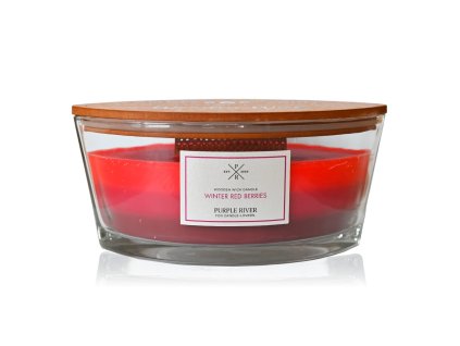 Oválná svíčka Winter Red Berries - 453g