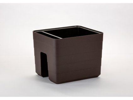 Samozavlažovací květináč na zábradlí PLASTIA BERBERIS 30 čokoláda