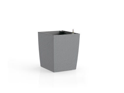 Květináč DELTO STONE 25x25x25 samozavlažovací nízký šedý kámen
