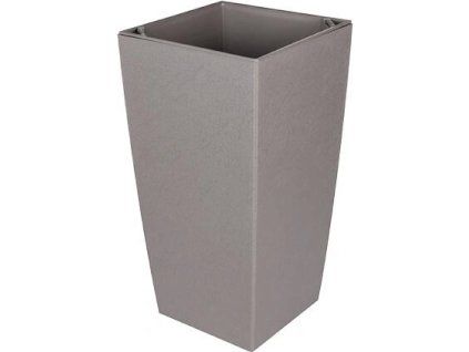 Květináč ELIOT STONE 30x30x58 s vložkou vysoký kamenná šedá