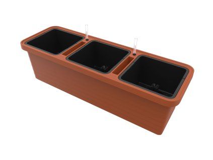 Samozavlažovací truhlík BERBERIS TRIO 117x39x35 terakota