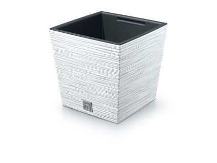 kvetinac furu square low 24cm bily