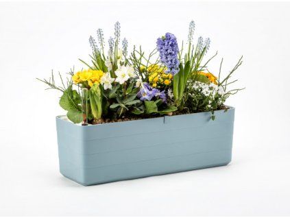 Samozavlažovací truhlík BERBERIS 40 cm šedomodrá + bílá