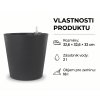 Květináč RONDO STONE 33 samozavlažovací antracit
