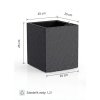 Květináč DELTO STONE 25x25x25 samozavlažovací nízký antracit