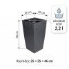 Květináč DELTO STONE samozavlažovací vysoký antracit