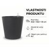 Květináč RONDO STONE 33 samozavlažovací antracit